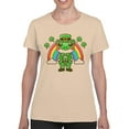 thumbnail image 2 of Lucky Frog Leprechaun with Rainbow St. Patricks Day Cute Women's T-shirt, 2 of 3