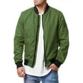 thumbnail image 1 of Faithtur Men's Bomber Flight Jacket Casual Patchwork Fall Winter Coats Zipper Closure Outwear, 1 of 5