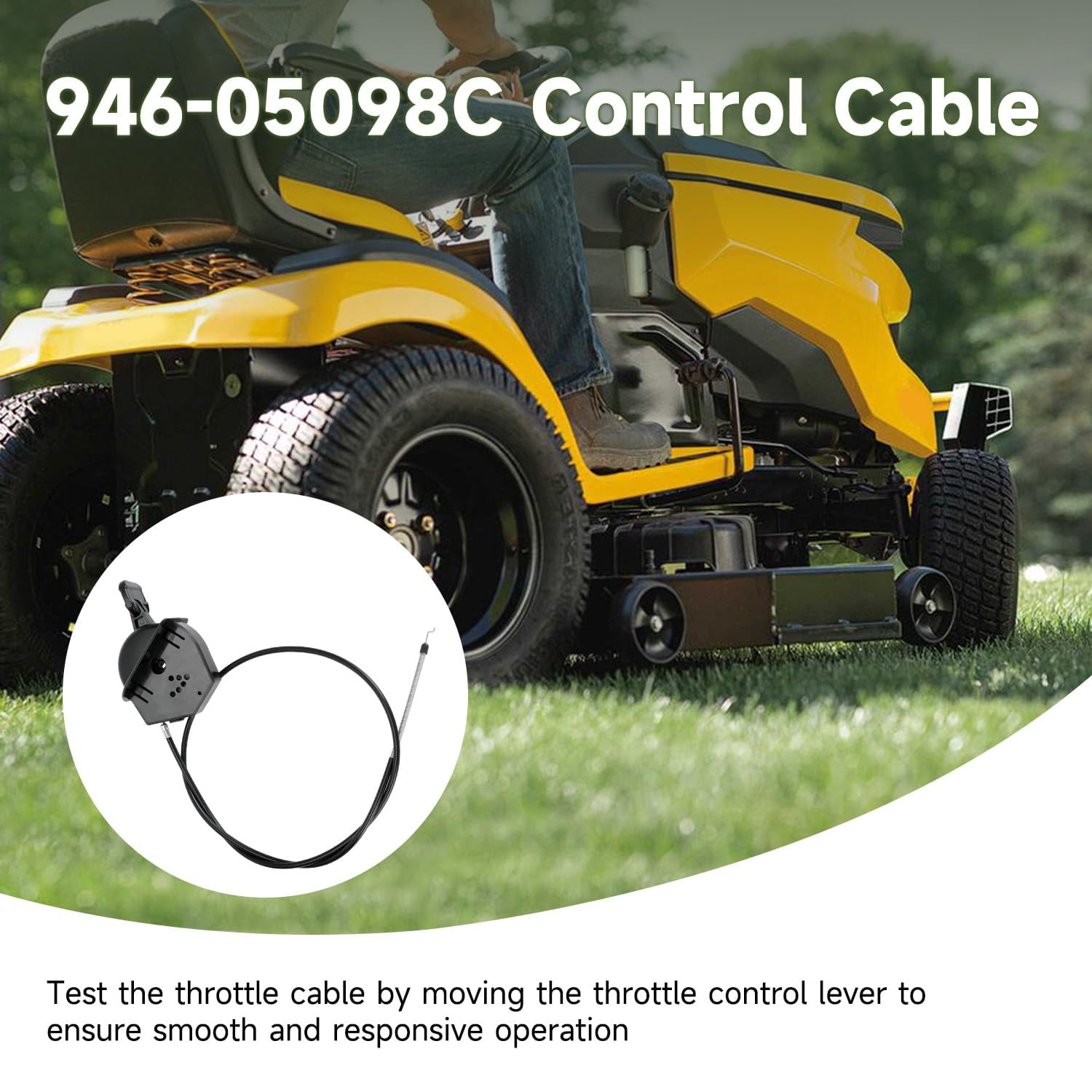 946-05098C Throttle Choke Cable Compatible with Cub Cad-et XT1 LT50 LT46 GT50 GT54 XT2 LX46 LX50 Craftsman MTD Riding Lawn Mower, 746-05098C Control Cable Lawnmower Parts 946-05098A