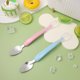 thumbnail image 2 of 2 cucharas de doble cabeza para niños con mango de silicona para hacer puré de frutas, herramienta para comer, 2 of 7