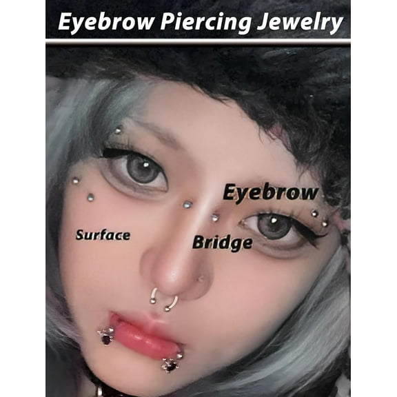 GHRTGR-Eyebrow Piercing Jewelry Surgical Steel Internal Thread Curved Barbell Tiny Eyebrow Ring Vertical Labret Lip Jewelry Ear Rook Small Belly Button Ring for Women Men 16g 6mm/8mm/10mm