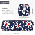 thumbnail image 3 of Cauagu Daisy Flowers Print Leather Pencil Pen Case - Stationery Bag Portable Stationery Bag Big Capacity Pencil Pouch Cosmetic Organizer Bag for Men & Women, 3 of 7