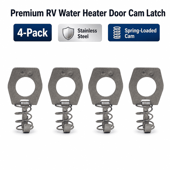 4 Pack RV Water Heater Door Cam Latch Fastener Assembly, Silver