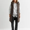 thumbnail image 4 of IMENGL Long puffer vest oversized quilted vest, Brown TG, Size M-2TG, 4 of 5