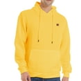 thumbnail image 6 of Satankud Men's Pullover Hoodies Plaid Jacquard Weave Long Sleeve Drawstring Hipster Casual Hooded Sweatshirts with Kanga Yellow M, 6 of 7