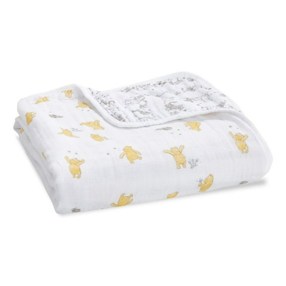aden   anais x Disney Baby, Cotton Muslin Baby Blanket, Winnie   Friends, Unisex, Infants