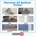 thumbnail image 2 of Rust-Oleum Zinsser Bulls Eye 1-2-3 Water-Base Interior/Exterior Stain Blocking Primer - Pack of 10 — Exterior Wood Surfaces, UV-Resistant Formula, 2 of 5