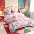 thumbnail image 2 of Manfei Modern Animals 7pcs Queen Bedding,Happy Christmas Bedding Comforter Set Queen,Pink Reversible, 2 of 7