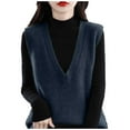 thumbnail image 3 of Women Sweaters Winter Clothes for Women Women's Sweater Vest V Neck Pullover Knitwear Tank Top Trendy Sleeveless Sweater Fall 2024, 3 of 6