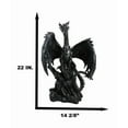 thumbnail image 2 of Large 22" H Quicksilver Cave Stone Behemoth Dragon Perching On Rocks Statue, 2 of 9