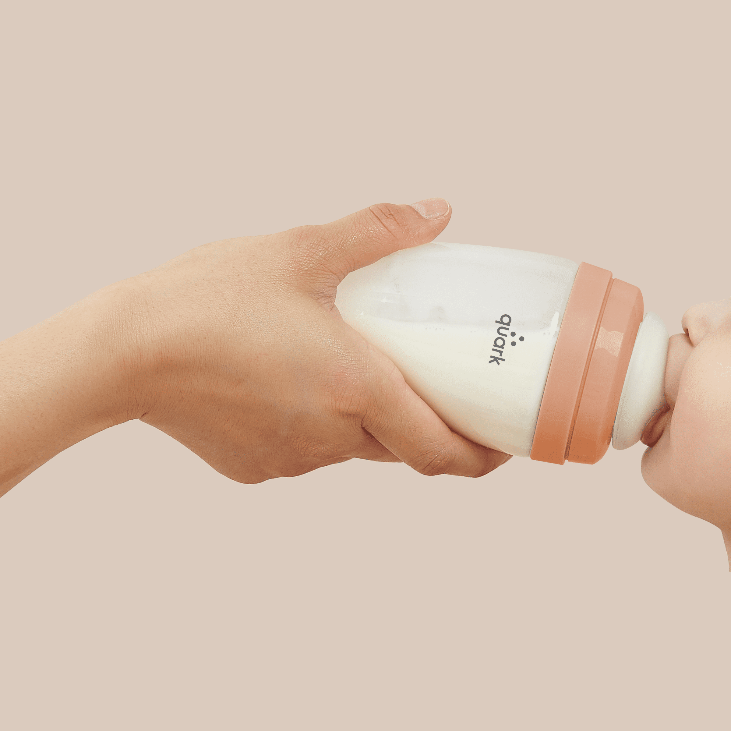 Quark Baby BuubiBottle Combo Anti-Colic Baby Bottle, 8 fl oz, Tritan, BPA-Free, 0+ Months, 1 Pack, Orange