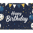 thumbnail image 3 of Navy Blue Backdrop with Golden Stars and Balloons Happy Birthday Banner Party Supplies Photography Props Birthday Decoration Photo Booth Background Decor, 3 of 6