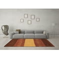 thumbnail image 3 of Ahgly Company Indoor Round Abstract Brown Modern Area Rugs, 3' Round, 3 of 4
