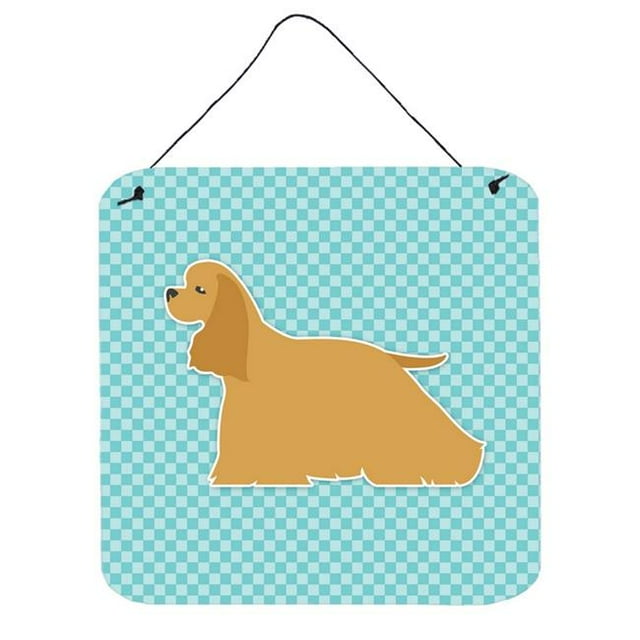 Cocker Spaniel Checkerboard Blue Wall or Door Hanging Prints