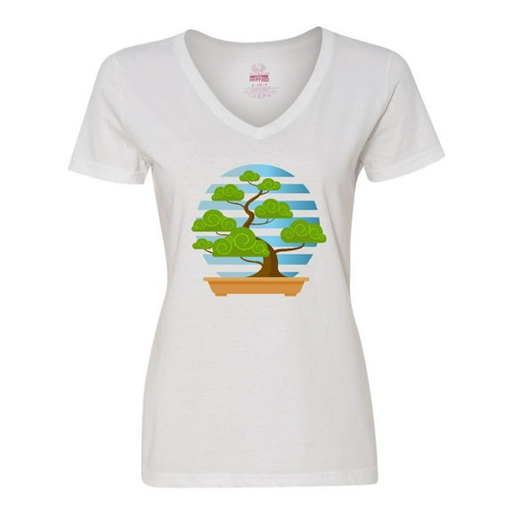Inktastic Bonsai Tree Garden Women's V-Neck T-Shirt