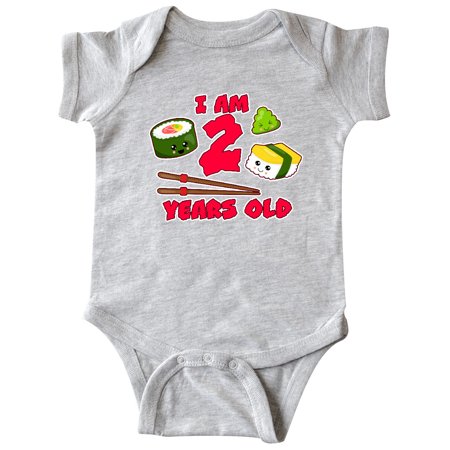 

Inktastic I am 2 years old with Sushi Birthday Gift Baby Boy or Baby Girl Bodysuit