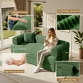 thumbnail image 3 of Daluvenix 4-in-1 Folding Convertible Sofa Bed 81 Inch Oversized Corduroy Upholstered Boneless Couch Loveseat Sleeper with Pull Out Bed Green, 3 of 10