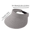 thumbnail image 5 of Cutuoiiu Women Solid Color Woven Straw Sun Visor Hat, Wide Curved Brim Open Top Ponytail Friendly Summer Beach Travel Sun Shade Hat, 5 of 8
