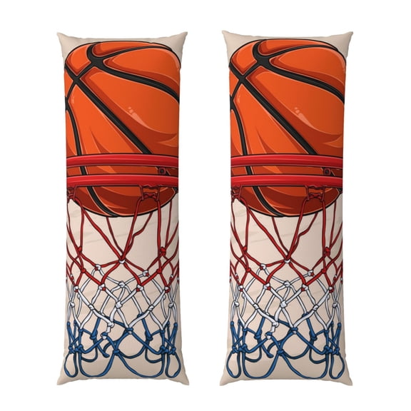 Bixox Basketball Shot Print Body Pillow Cover with Zipper Closure, Cozy Fuzzy Fleece Body Pillow Case Cover 20 x 54 Inches,Long Body Pillow Pillowcase