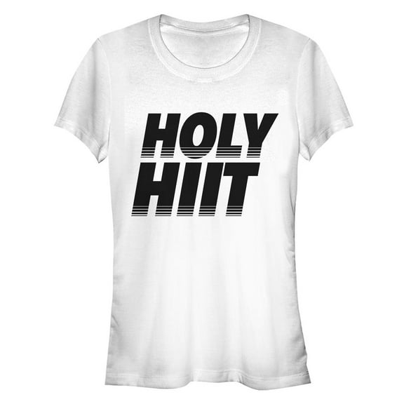 Junior's CHIN UP Holy HIIT  Graphic Tee White Small