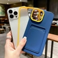 thumbnail image 3 of Compatible with iPhone Case,3 in 1 Credit Card Slot Holder Wallet Protection Soft Shockproof Cover Phone Case (Blue,iPhone 12 Pro), 3 of 8