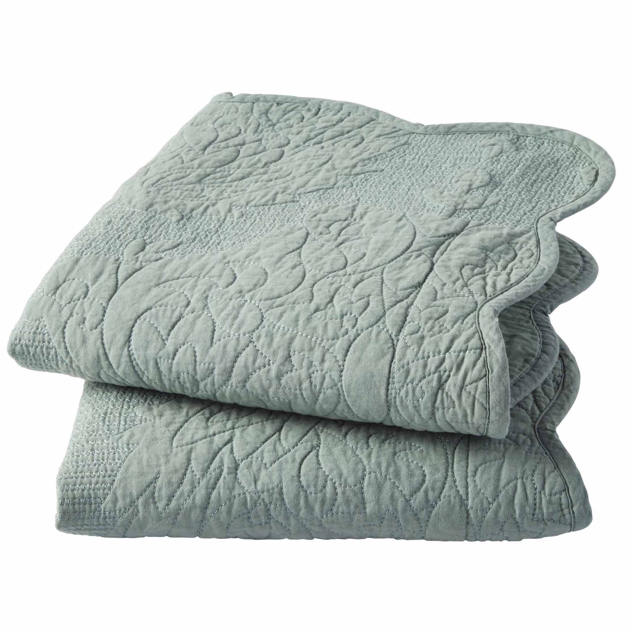 Better Homes & Gardens Paisley Medallion Cotton Pillow Shams, King, Green, 2 Pack
