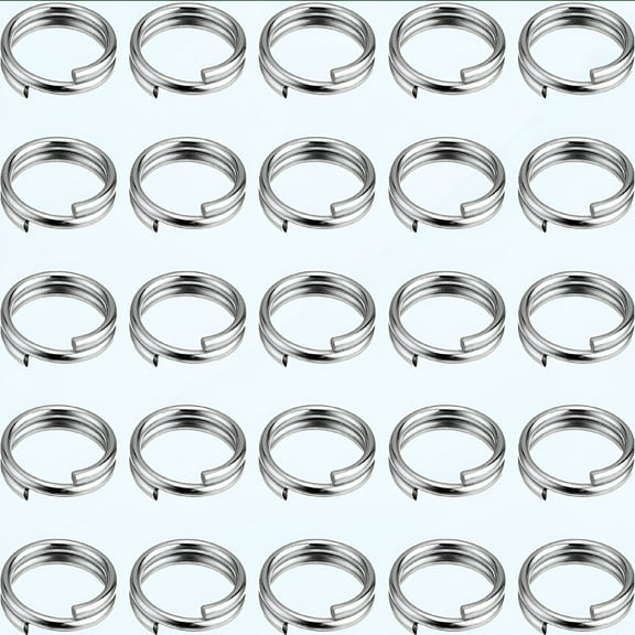 DESIGNICE 50 Pieces Key Rings Key Chain Rings Small Keyring Split Ring for Keys Organization, 10 mm, Silver Color