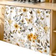 thumbnail image 2 of Vintage Botanical Cabinet Curtain 35"Wx35"L, Dustproof Under Sink Skirt with Self Adhesive Tape, Yellow Spring Floral Butterfly Cabinet Curtain Cover for Kitchen Sink, Bathroom Vanity, Laundry Room, 2 of 9