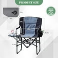 thumbnail image 6 of Kicctian 2 Pack  Folding Directors Camping Chairs with Side Table, Heavy Duty 400 lbs Capacity Portable Outdoor Lawn Chair , Cup Holder & Storage Pocket for Beach, Fishing, Picnic,Black, 6 of 6