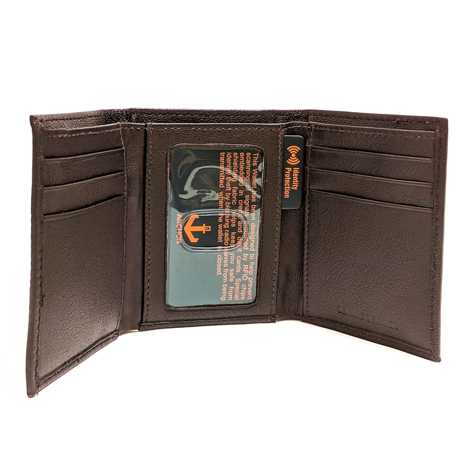 Genuine Slim Leather Trifold Mens WalletFront Pocket with RFID BlockingID