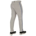 thumbnail image 2 of CHAMPRO Triple Crown 2.0 Tapered Bottom Baseball Pants with Braid, Adult 2X-Large, Grey, Royal, 2 of 3