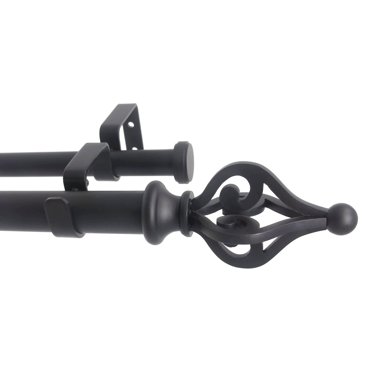 Urbanest 1-Inch Curtain Rod Set – Adjustable 28-120 Inches, Classic Metal