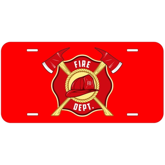 Fire Dept. Red TAG04 Novelty Car Auto License Plate