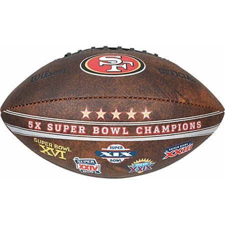 San Francisco 49ers Brown Football - Wilson NFL Commemorative Championship 9