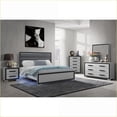 thumbnail image 2 of Chests & Wardrobes, Adelaide Grey & Black 5-Drawer Chest with Silver Finish | Black | Solid Wood+MDF, 2 of 5