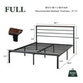 thumbnail image 6 of Amolife Full Size Metal Platform Vintage Bed Frame with Storage Headboard Shelf, Sandalwood Brown, 6 of 6