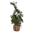 thumbnail image 4 of Evergreen Beautiful Christmas Snow Covered Tree in Burlap Pot Table Top Decor, Set of 2 - 6x6x15 in Indoor/Outdoor Decoration, 4 of 5