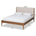 thumbnail image 4 of Baxton Studio Beige Fabric Upholstered and Walnut Brown Finished Wood King Size Platform Bed, 4 of 23