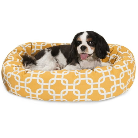 UPC: 0788995540298 | Majestic Pet | Links Sherpa Bagel Pet Bed For Dogs  Yellow  Small