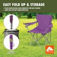thumbnail image 5 of Ozark Trail Quad Folding Camp Chair with Cup Holder, Purple, 5 of 10