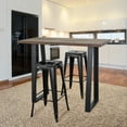 thumbnail image 2 of AmeriHome Acacia Wood Top Bar Height Pub Set with Black Bar Stools - 3 Piece Set, 2 of 5