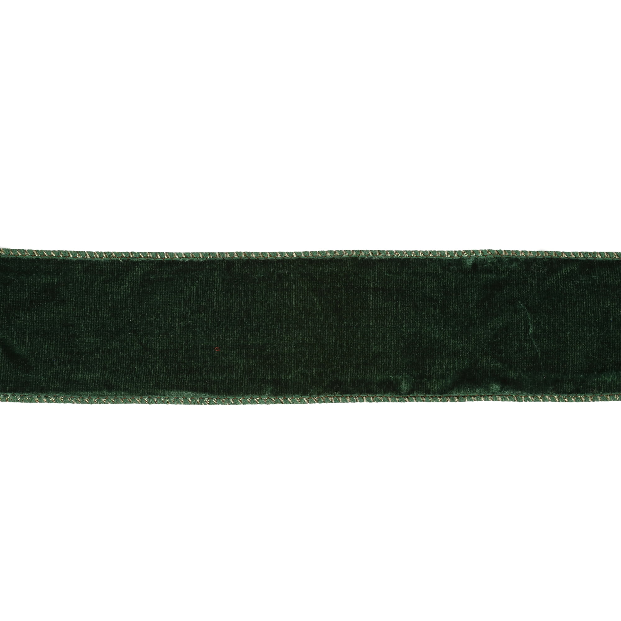 LaRibbons 2 1/2" Wired Green Velvet Ribbon, 10 Yard Roll