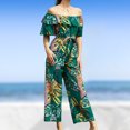 thumbnail image 1 of Monos De Mujer Mono de gasa con estampado floral Mamelucos casuales de una pieza para el trabajo (Verde XL) Cgtredaw Para estrenar, 1 of 1