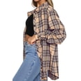 thumbnail image 3 of Fantaslook Plaid Flannel Shirts for Women Oversized Long Sleeve Button Down Shirts Blouses Tops, 3 of 8