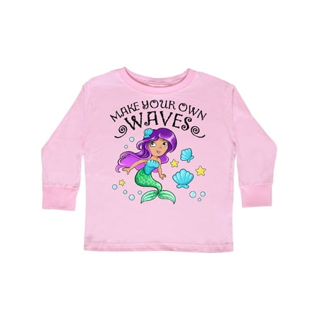 

Inktastic Make Your Own Waves Mermaid with Seashells Gift Toddler Boy or Toddler Girl Long Sleeve T-Shirt