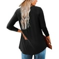 thumbnail image 6 of Traleubie Plus Size Tunic Tops Long Sleeve Casual Floral Printed Henley V Neck Shirts for Women M-4XL, 6 of 8