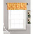 thumbnail image 3 of Botanical Orange Yellow Kitchen Valances for Windows Farmhouse Linen Window Valance Curtain for Living Room Window Treatment Modernism Tropical Palm Leaf Valance Rod Pocket Topper Drape, 42 x 12 Inch, 3 of 6