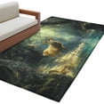 thumbnail image 2 of Green Forest Deer Area Rug 4x6 FT, Non Slip Kids Room Carpet, Fantasy Vintage Nature Scenery Washable Soft Floor Carpet Non-Shedding Throw Rug for Dorm Kitchen Study Room Home Office Bedside, 2 of 9