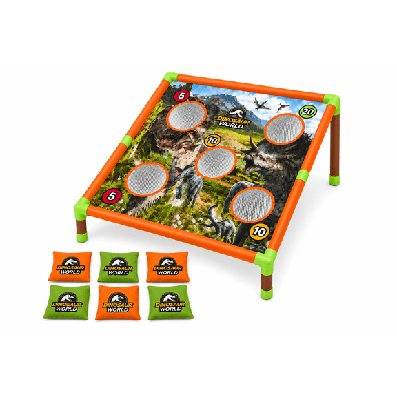 Kids Dinosaur Bean Bag Toss Game with 6 Bean Bags, Indoor Outdoor, Ages 3