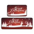 thumbnail image 2 of Elk Merry Christmas Kitchen Rugs Set Of 2 Non Slip Kitchen Floor Rug and Mat Cushioned Kitchen Runner Rug Standing Area Mat Carpets for Farmhouse Decor 17"x47"+17"x30" Black Edging, 2 of 7